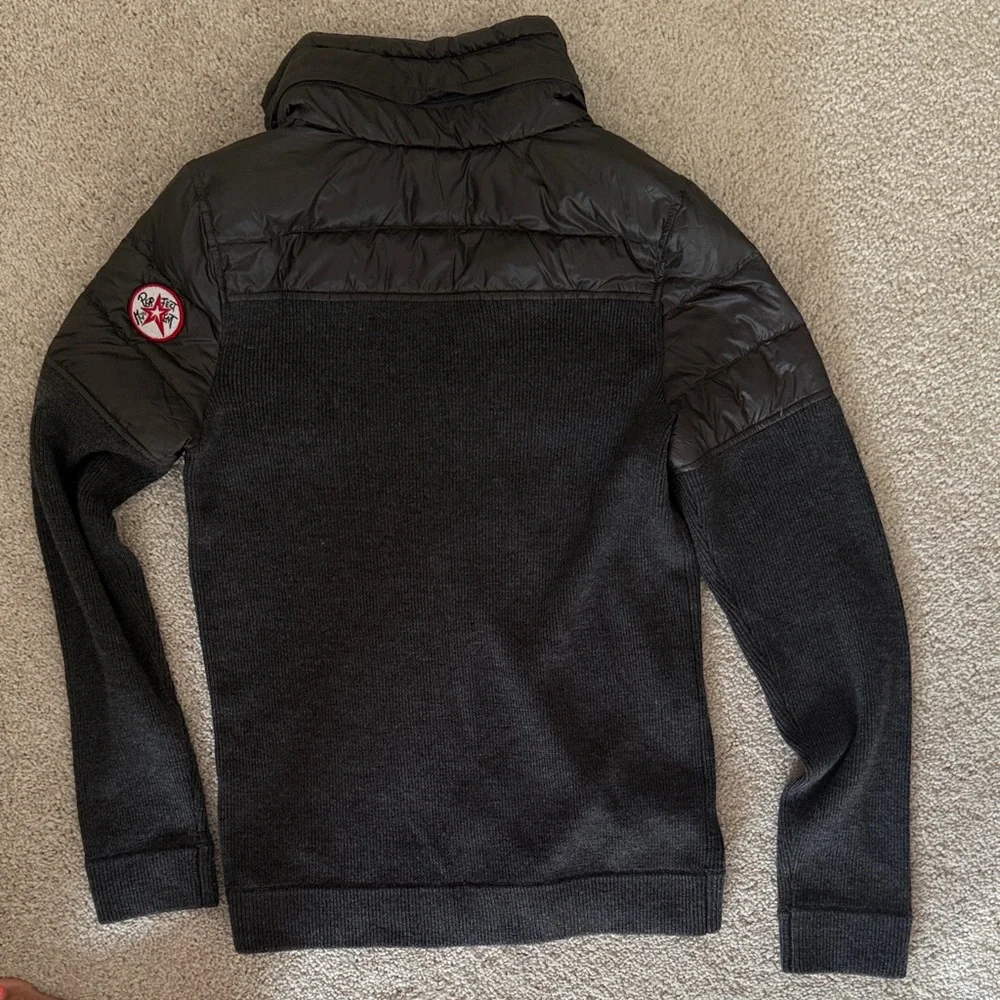 PERFECT MOMENT Gray Quilted women’s merino wool goose down Sweater - Picture 6 of 7